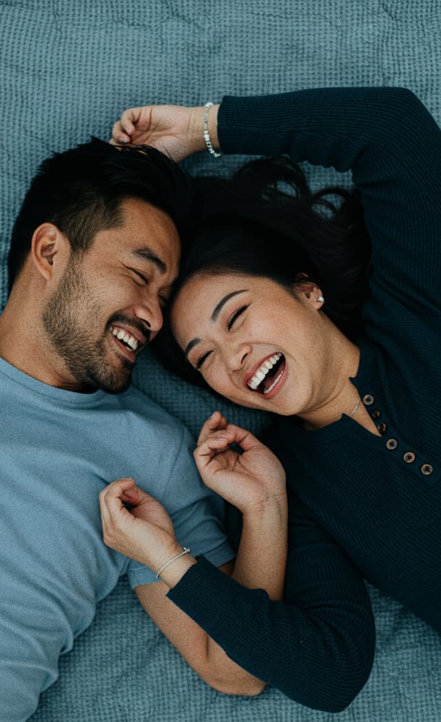 Happy couple smiling together
